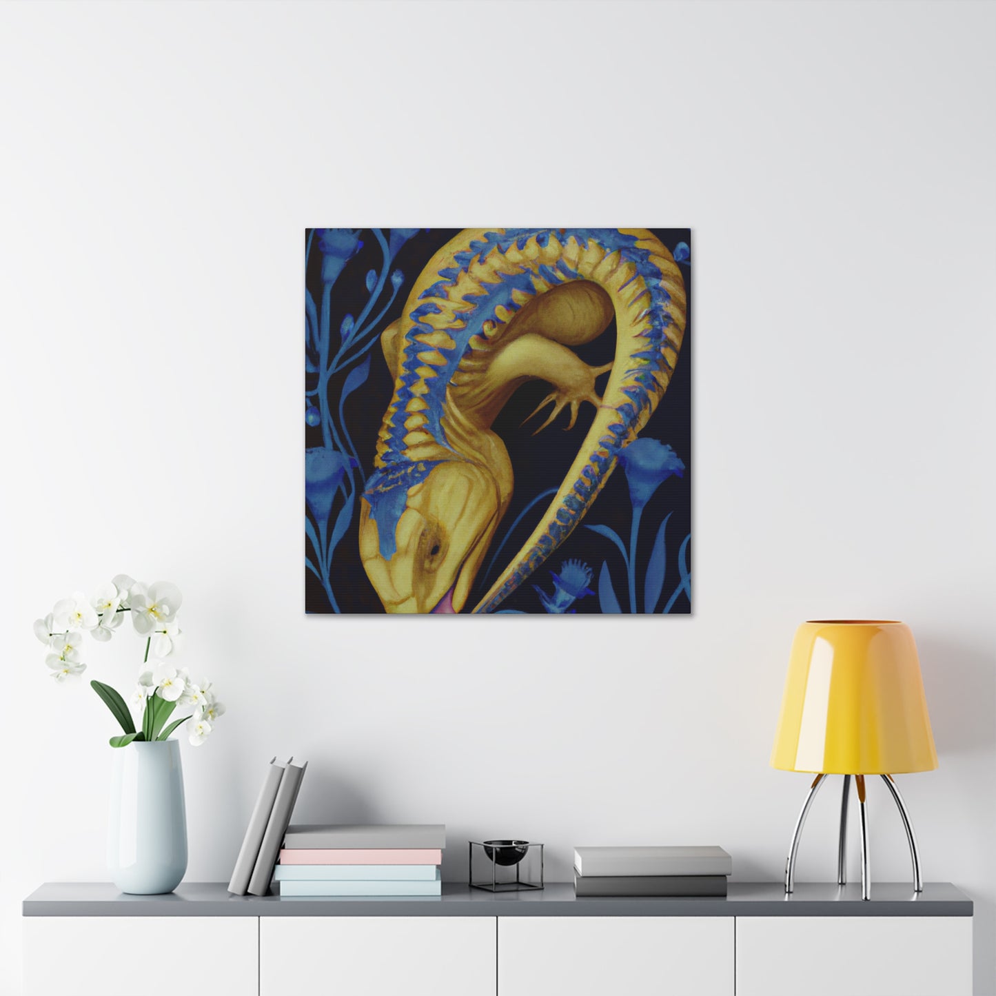 "Blue-Tongued Skink Oasis" - Canvas