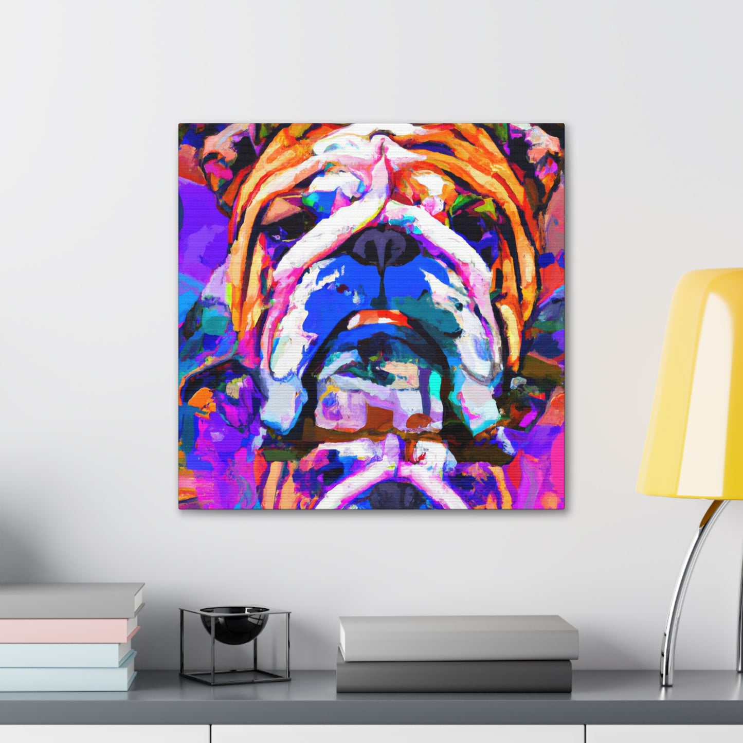 "English Bulldog Portrait" - Canvas