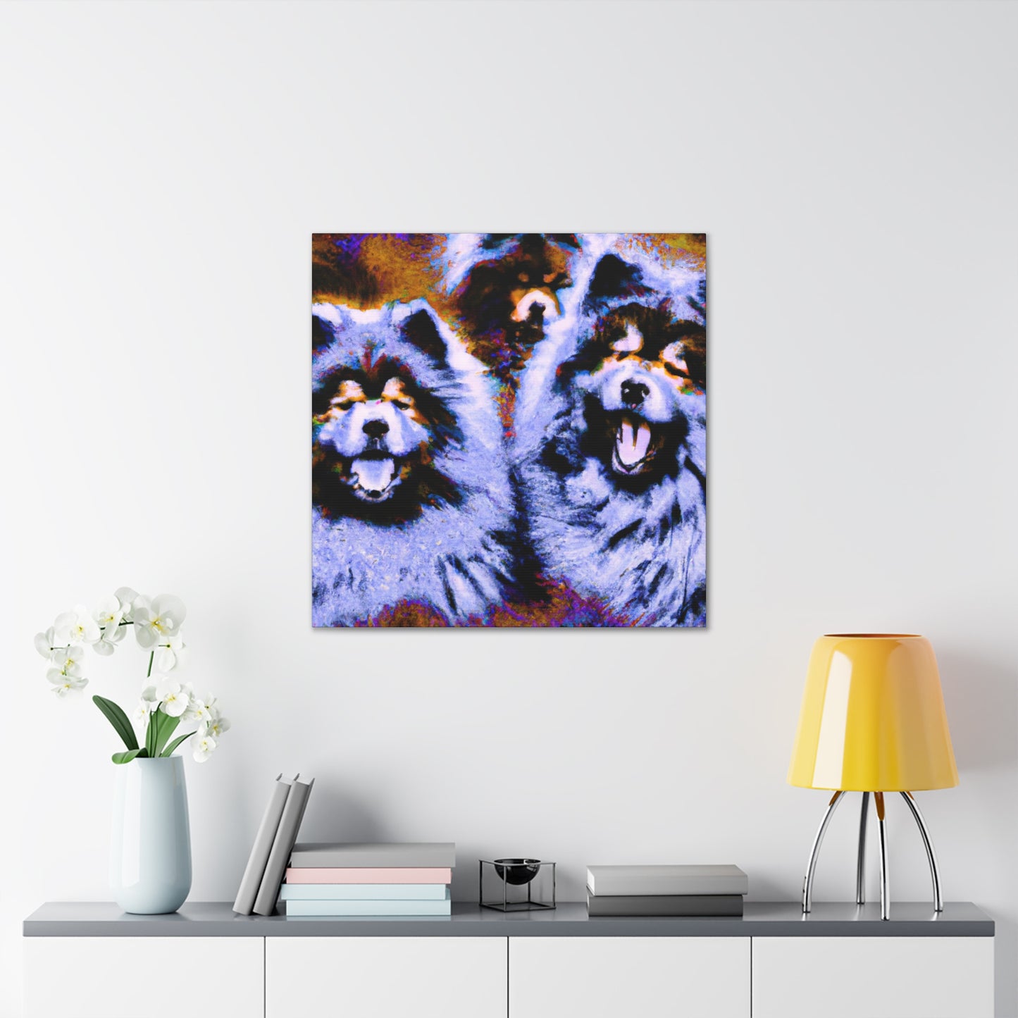 "Keeshond and Abstraction" - Canvas