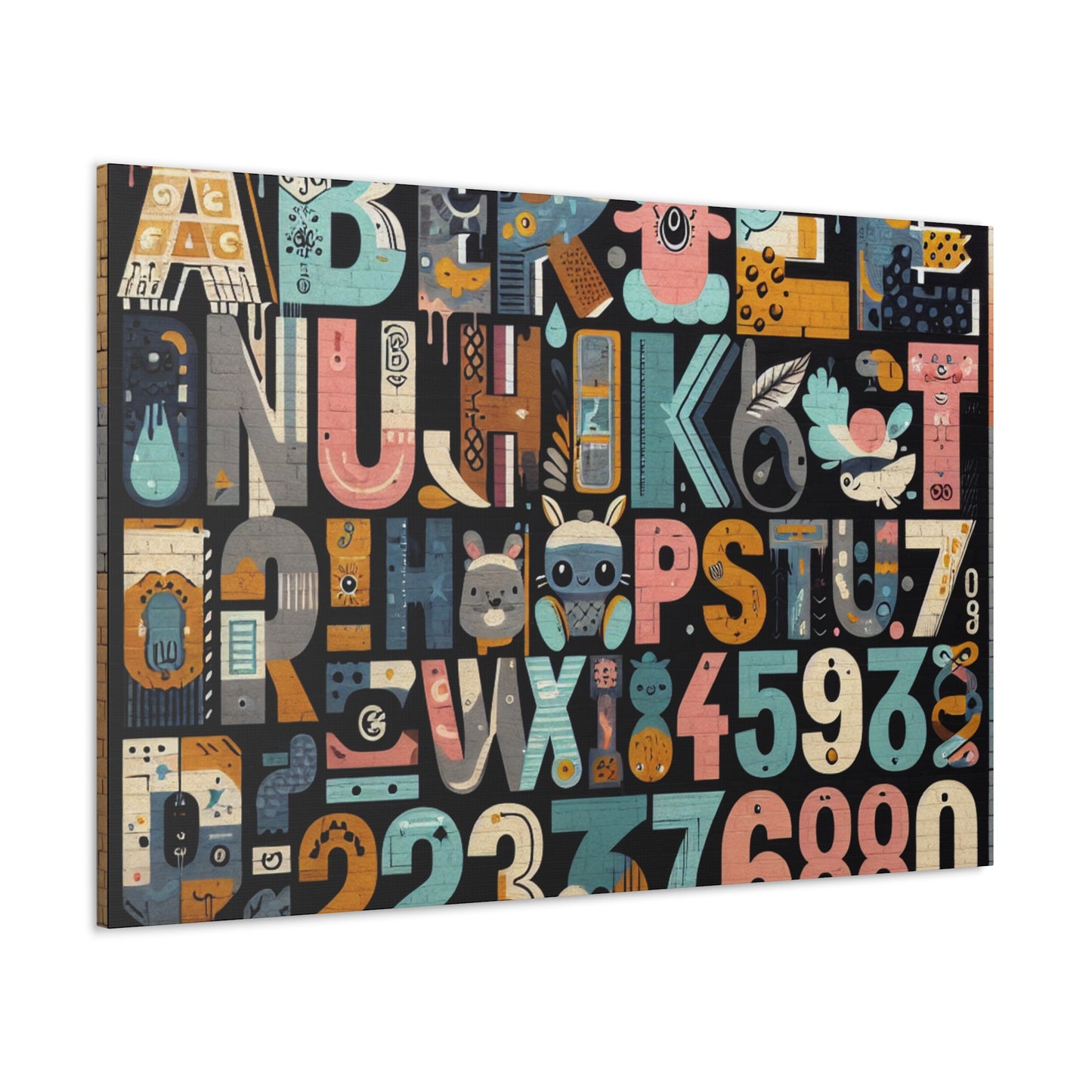 "Whimsical Typography Delight" - Canvas