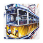 Tram in Cityscape. - Canvas