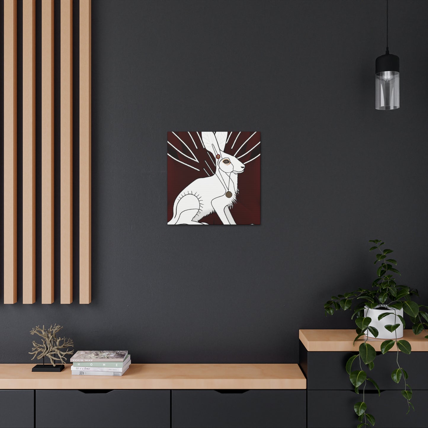 "Arctic Hare Art Deco" - Canvas