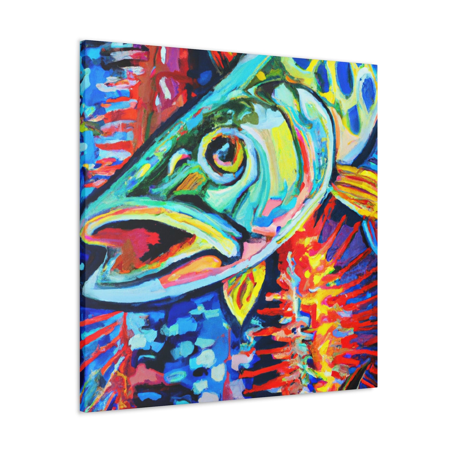 "Pike in Moonlight Aquarium" - Canvas