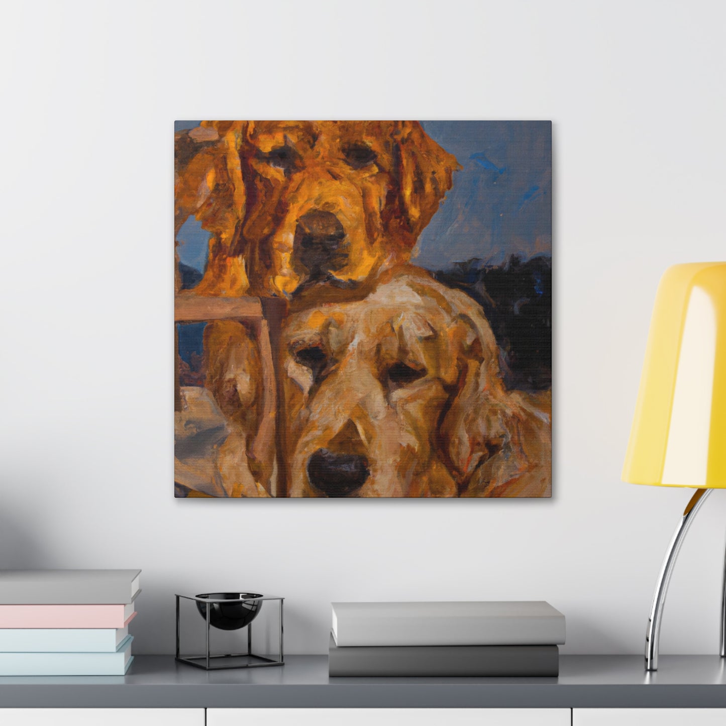 "Golden Retriever Wonderland" - Canvas