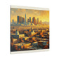 "Golden Eden: Cityscape Reverie" - Canvas