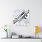 "Vintage Airplane Grandeur" - Canvas