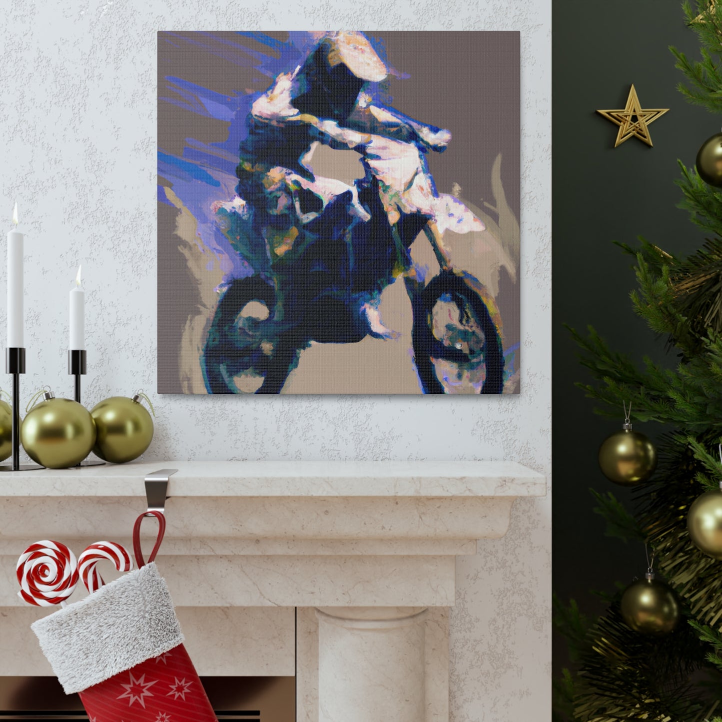 Racing on Two Wheels - Canvas