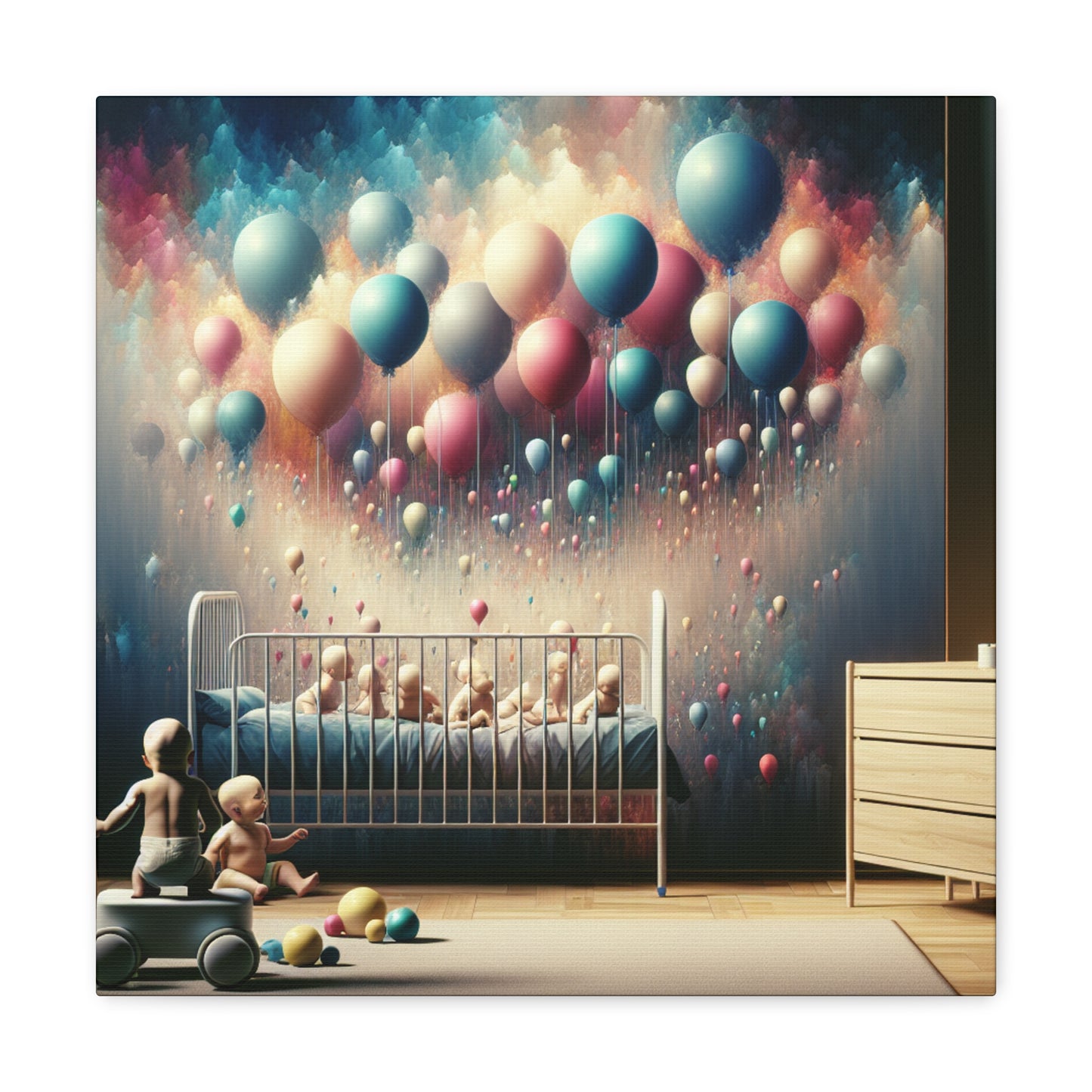 Skyward Serenade of Balloons - Canvas