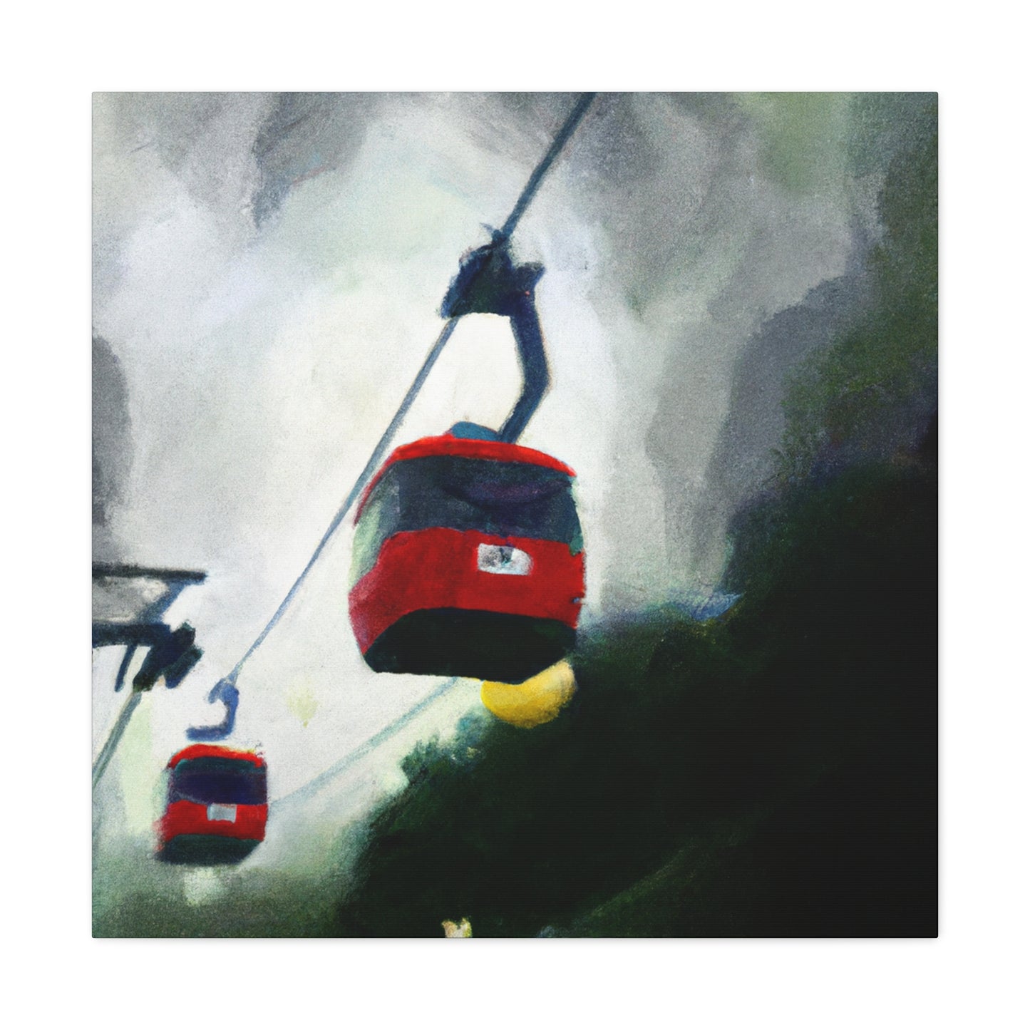 Cable Cars in Moonlight - Canvas