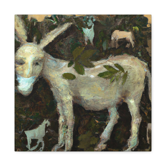 Donkey in the Meadow. - Canvas