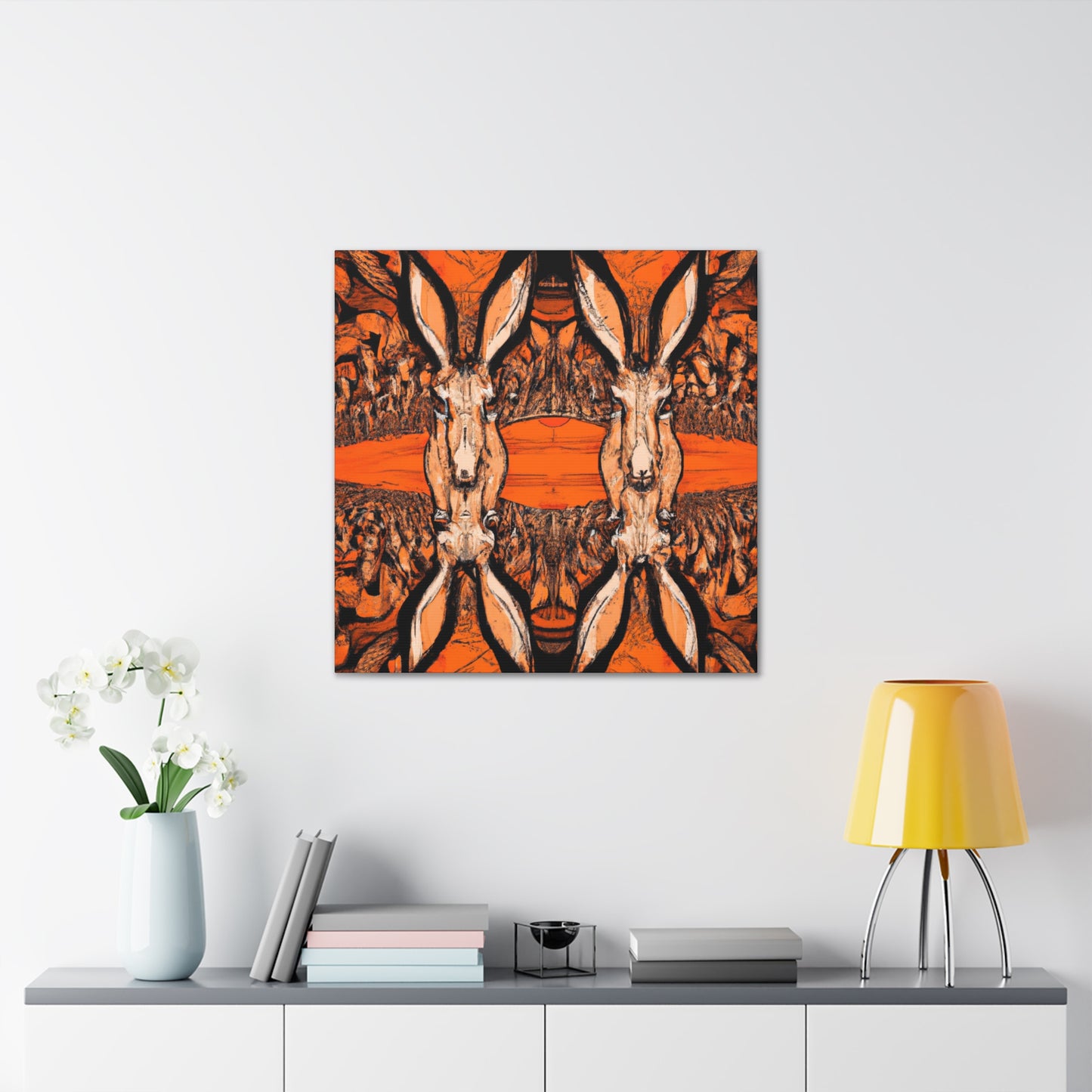 "Jackrabbit In Deco" - Canvas