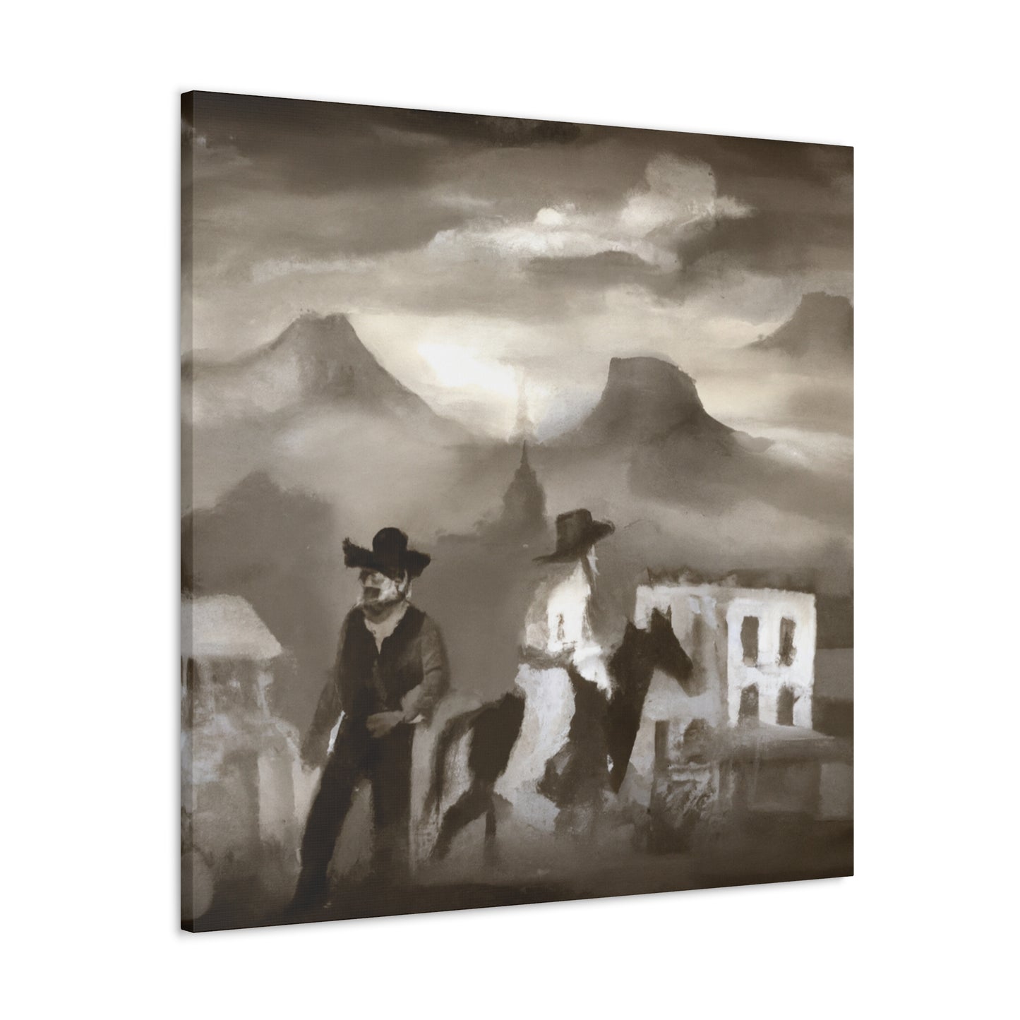 Frontier Town Reflection - Canvas