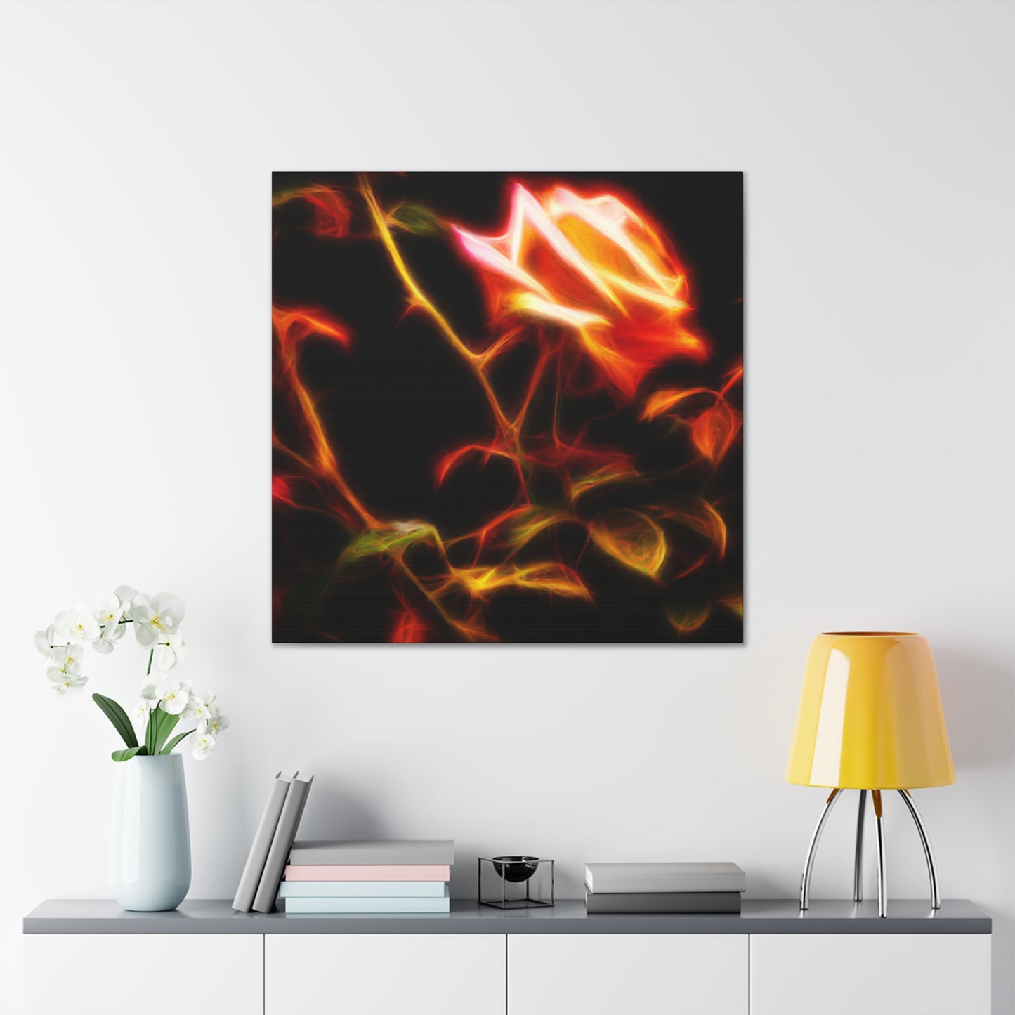 Rose in Vibrant Reds - Canvas