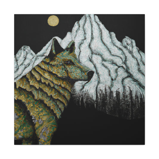 "Wolf in Pointillism" - Canvas