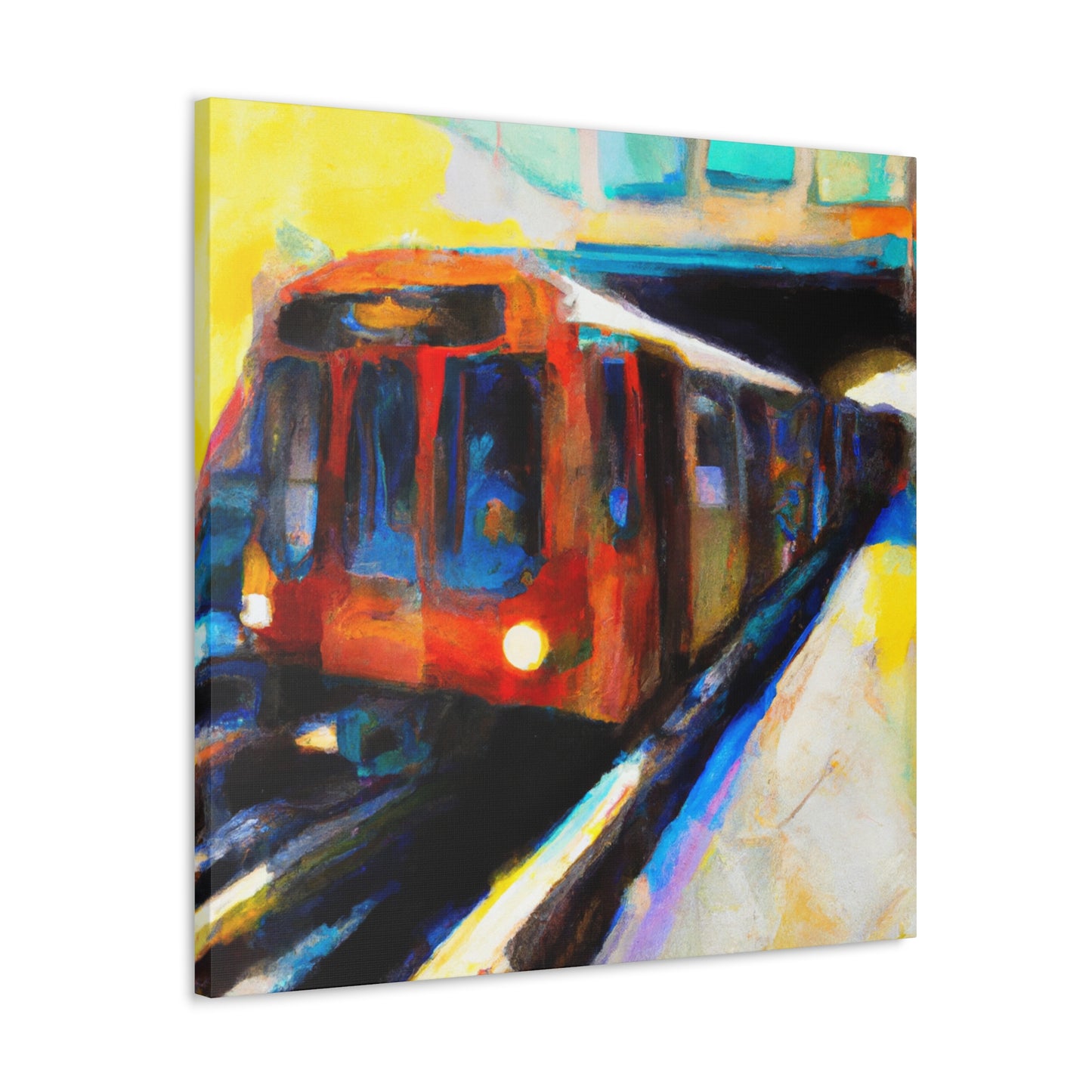 "Subway Train Expressionism" - Canvas