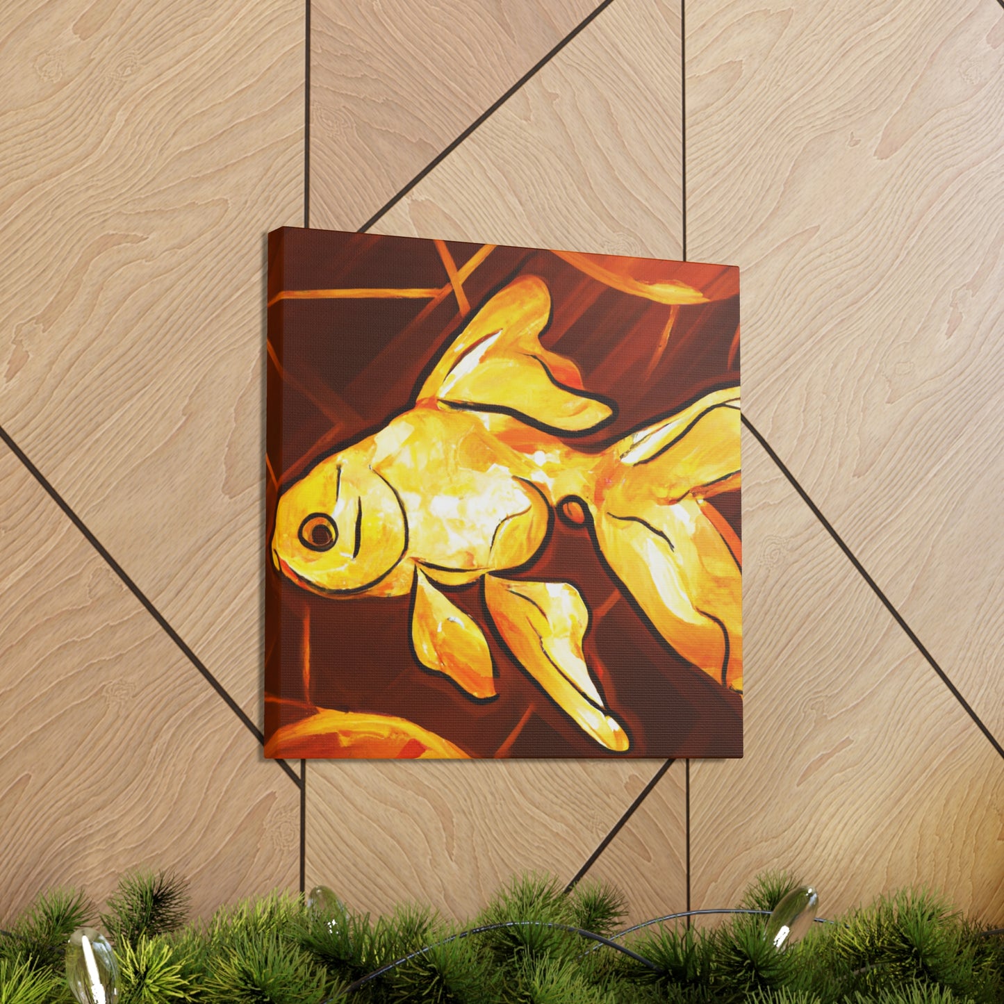 "Golden Glimmer of Goldfish" - Canvas