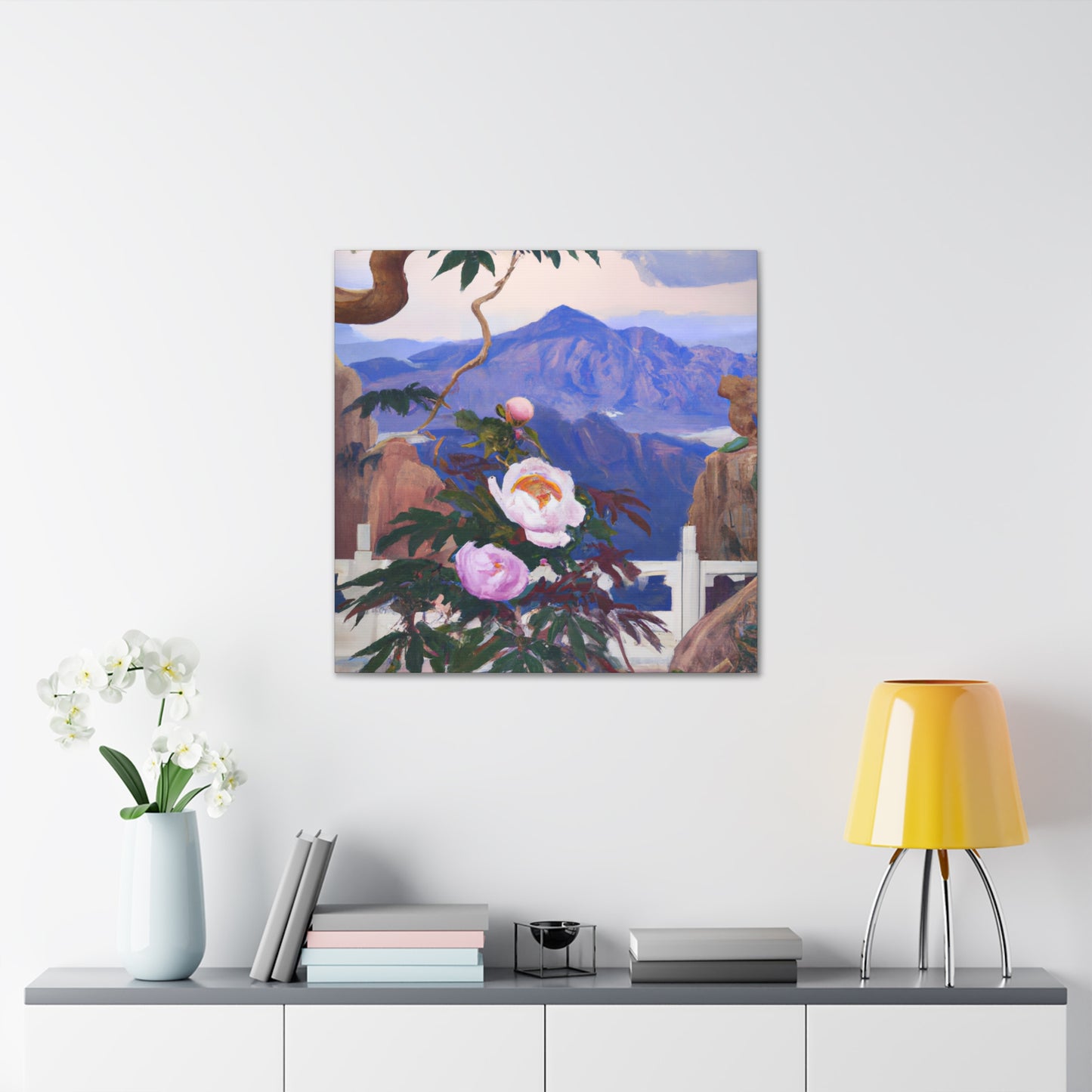 "Peony Petals in Deco" - Canvas