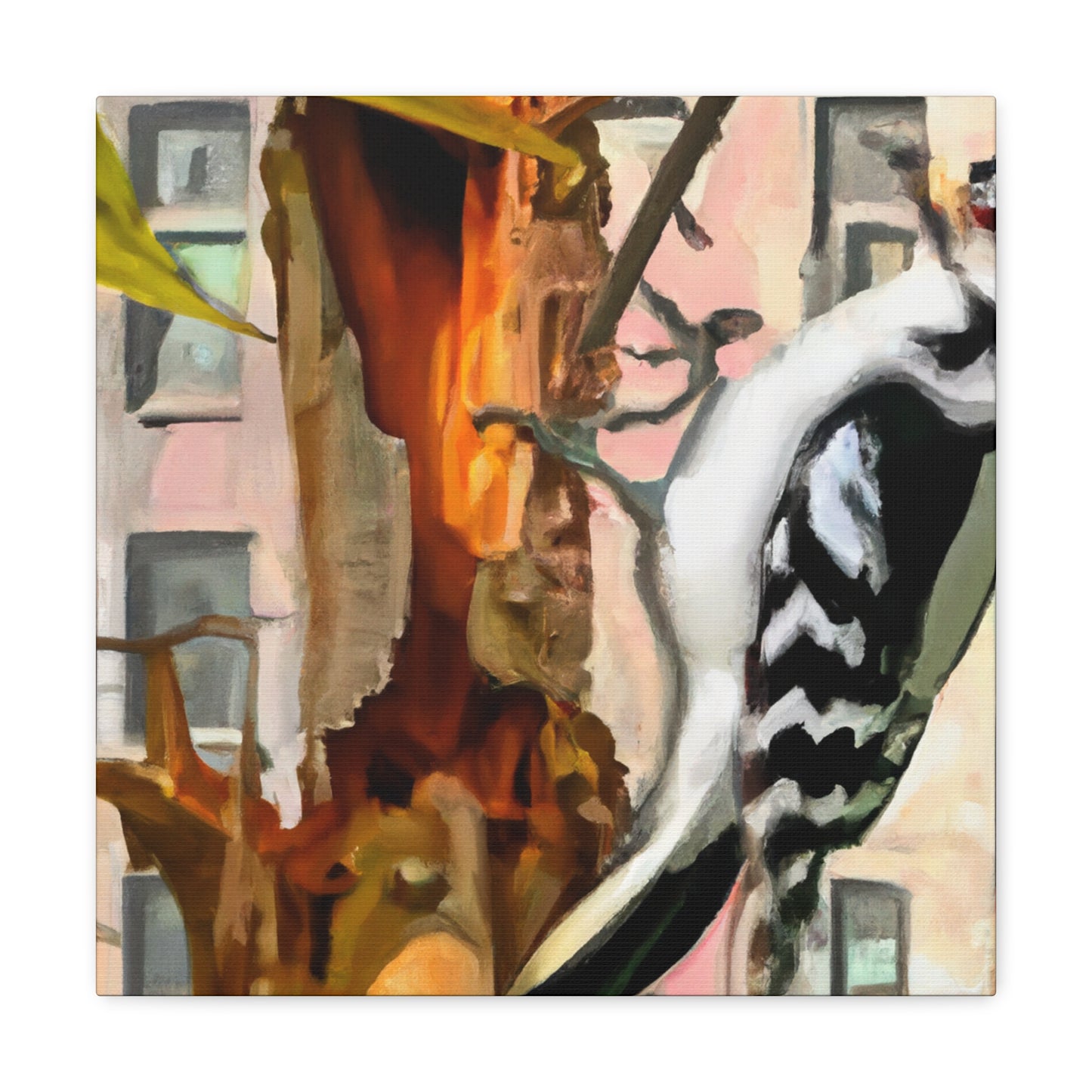 "Downy Woodpecker Dreaming" - Canvas