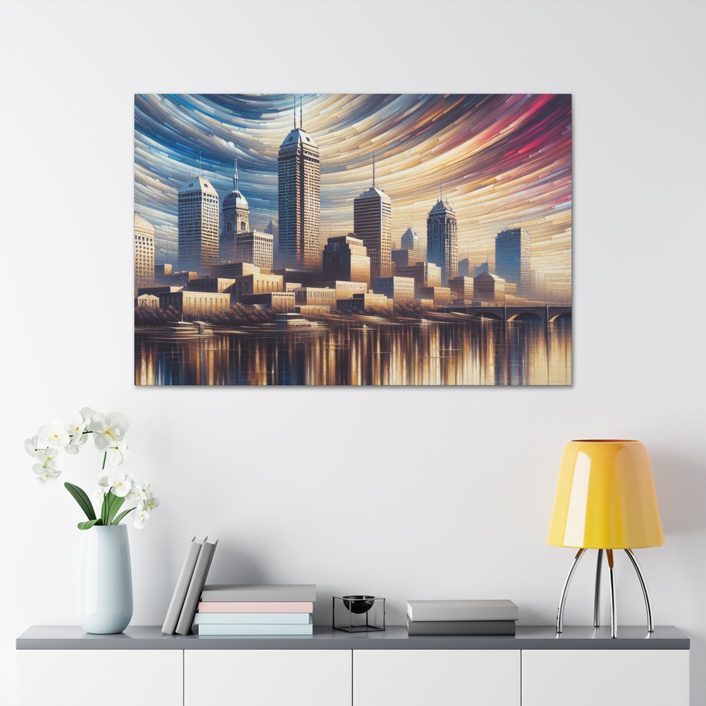 "Urban Mosaic: Indianapolis Reverie" - Canvas