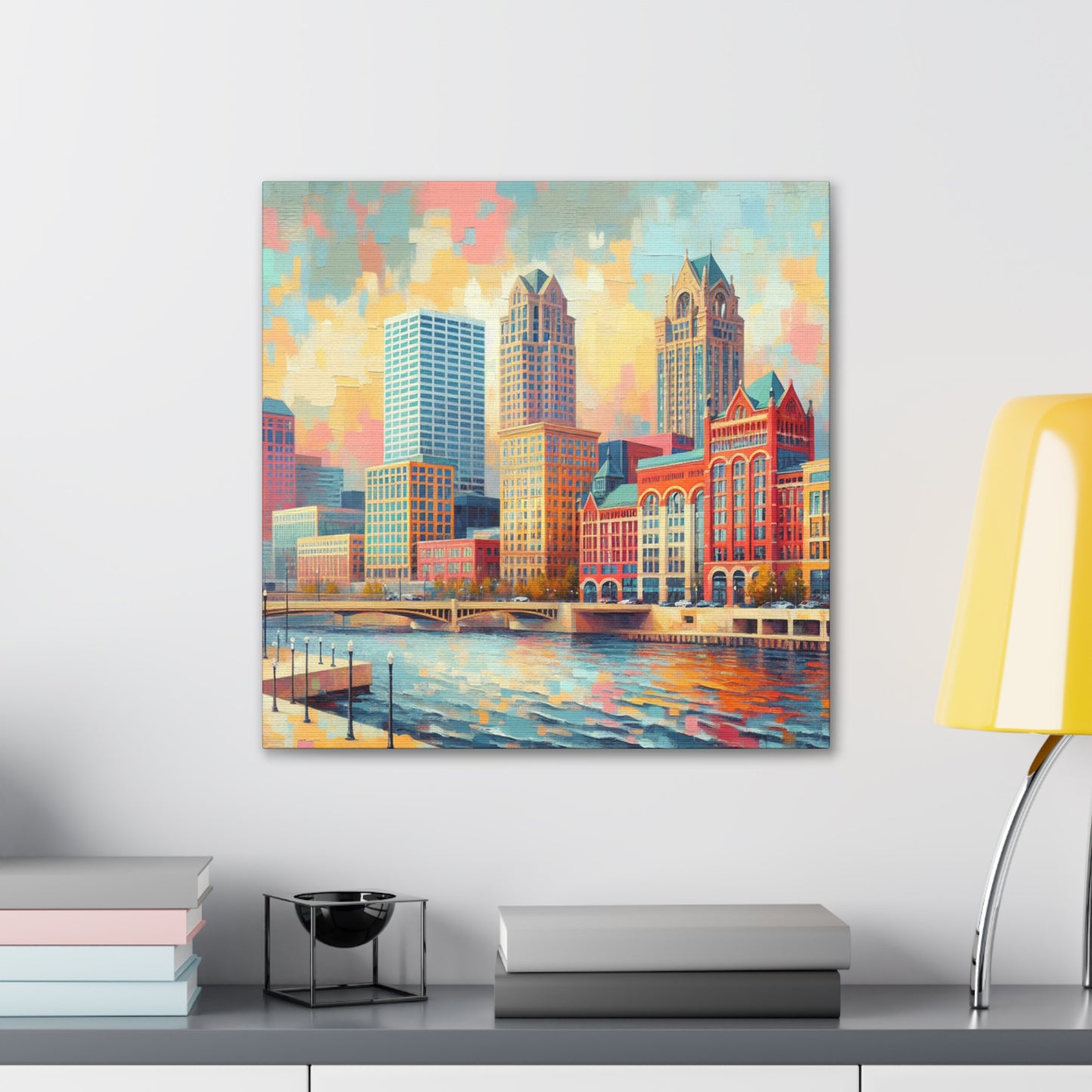 Urban Symphony: Industrial Flourish - Canvas