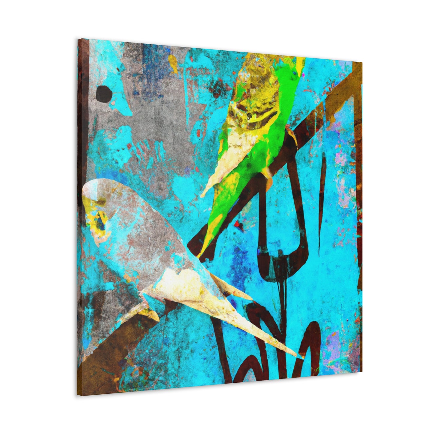 "Parakeets in Flight" - Canvas