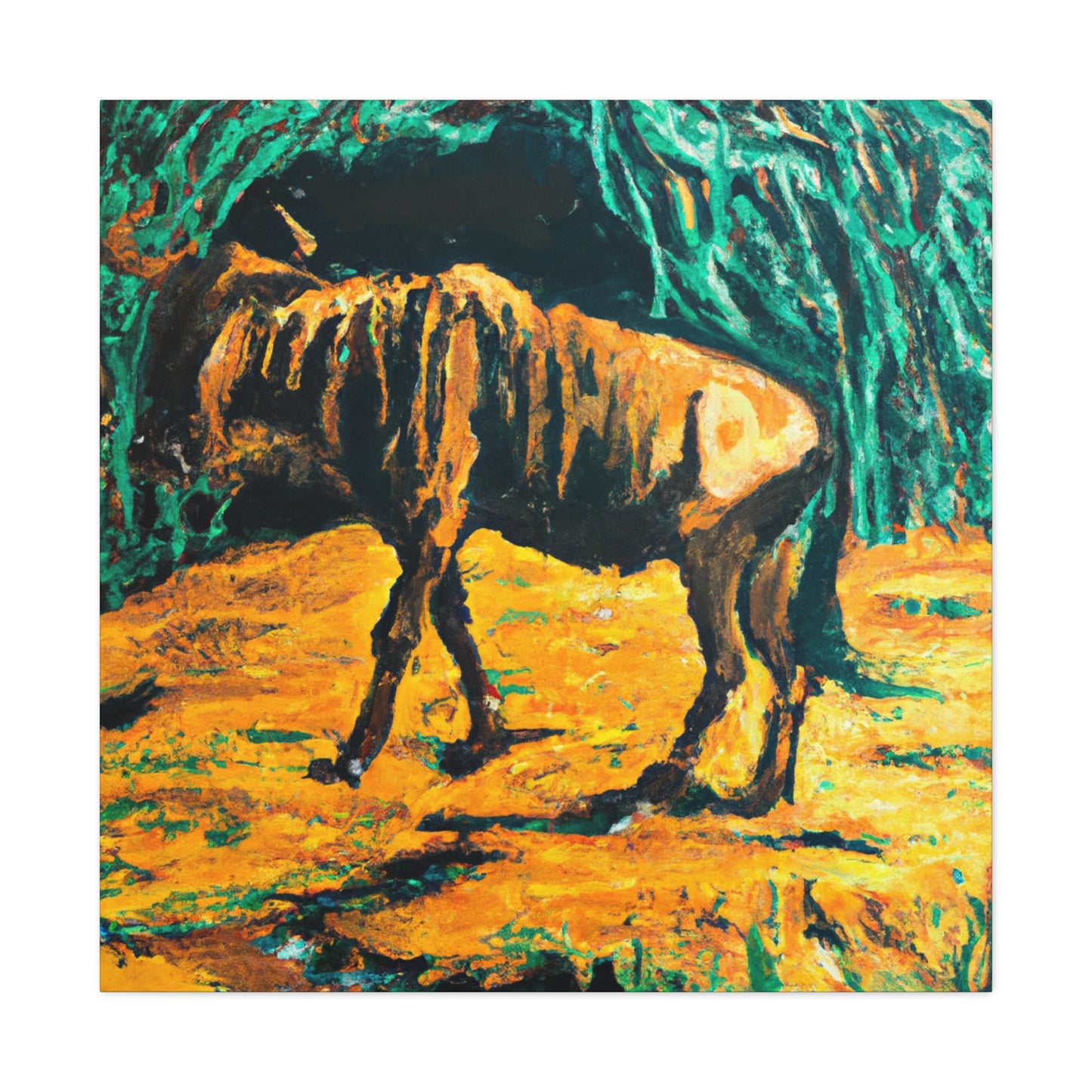 Wildebeests in Motion - Canvas