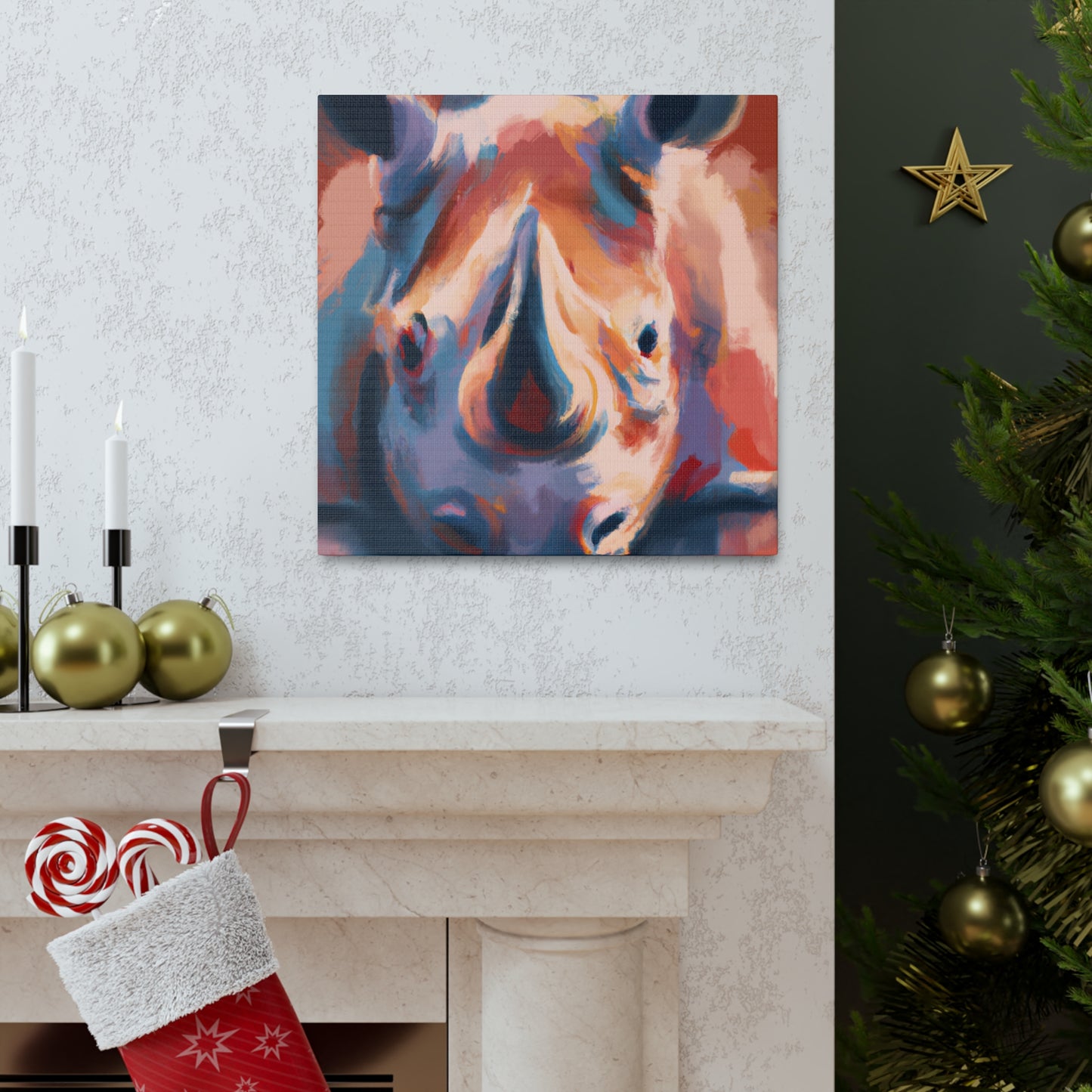 "Rhinoceros Majesty Dazzling" - Canvas