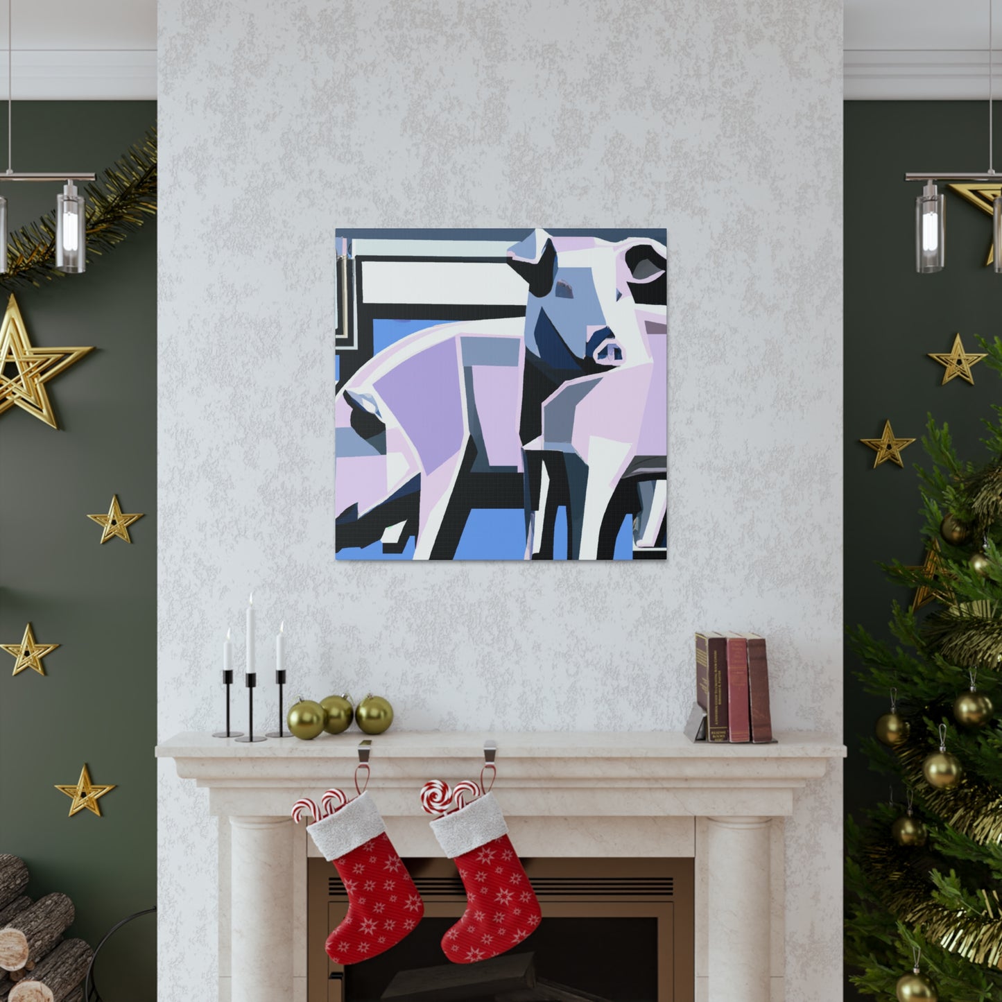 Pig in Art Deco - Canvas