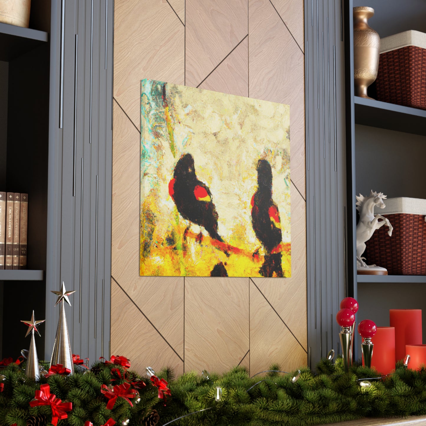 Red-Winged Songbird Reflection - Canvas