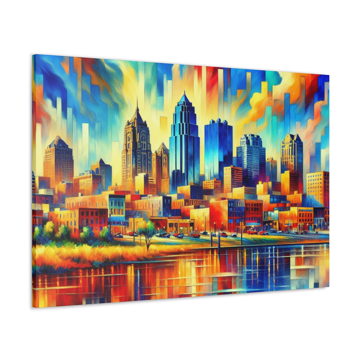 "Cityscape Symphony: Kansas" - Canvas