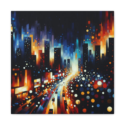 Midnight Metropolis Glow - Canvas