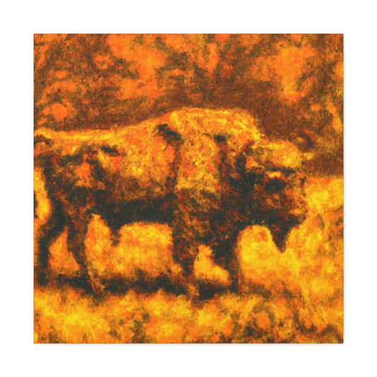 "Bison Beneath Clockwork Sky" - Canvas