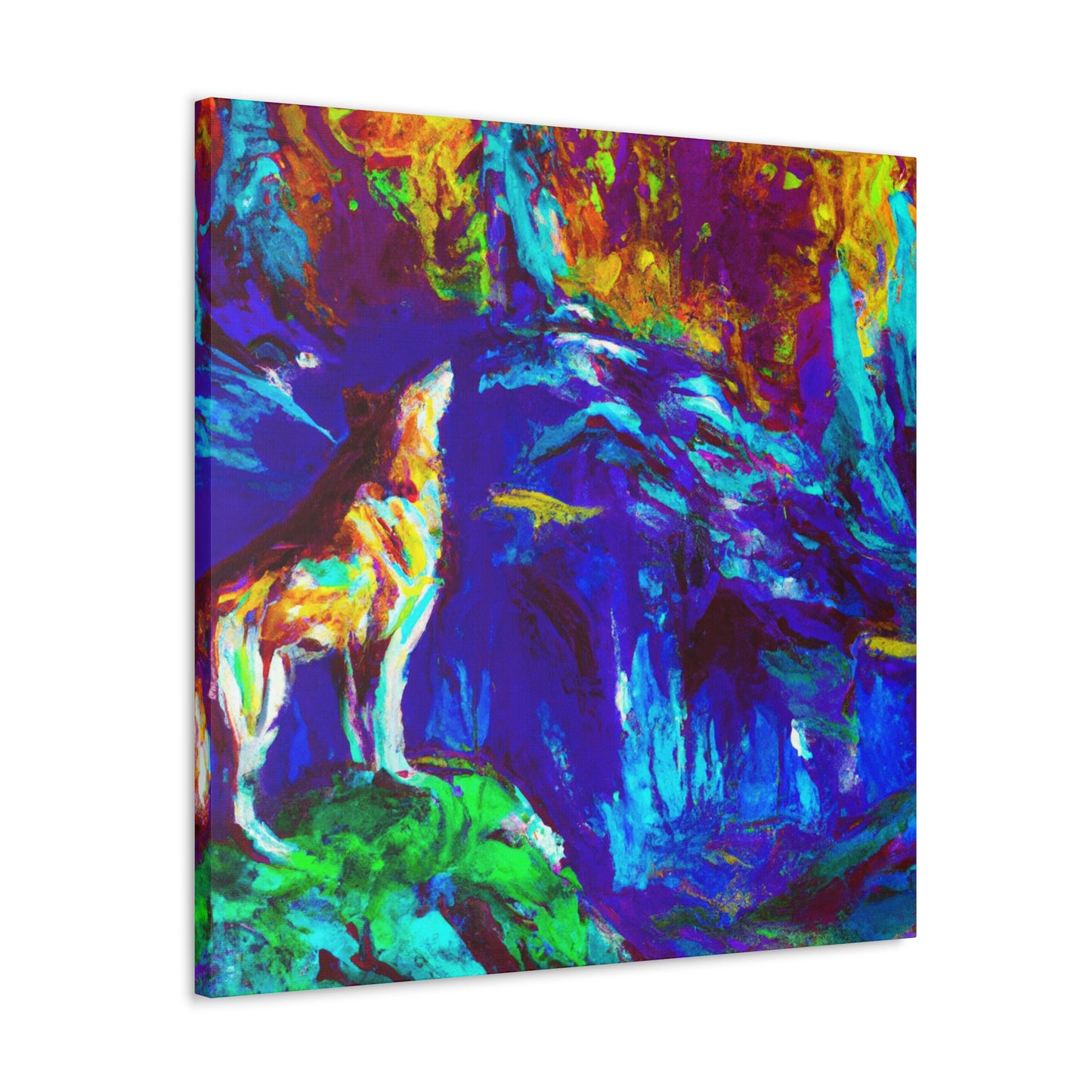 Wolf In Moonlight Glow - Canvas