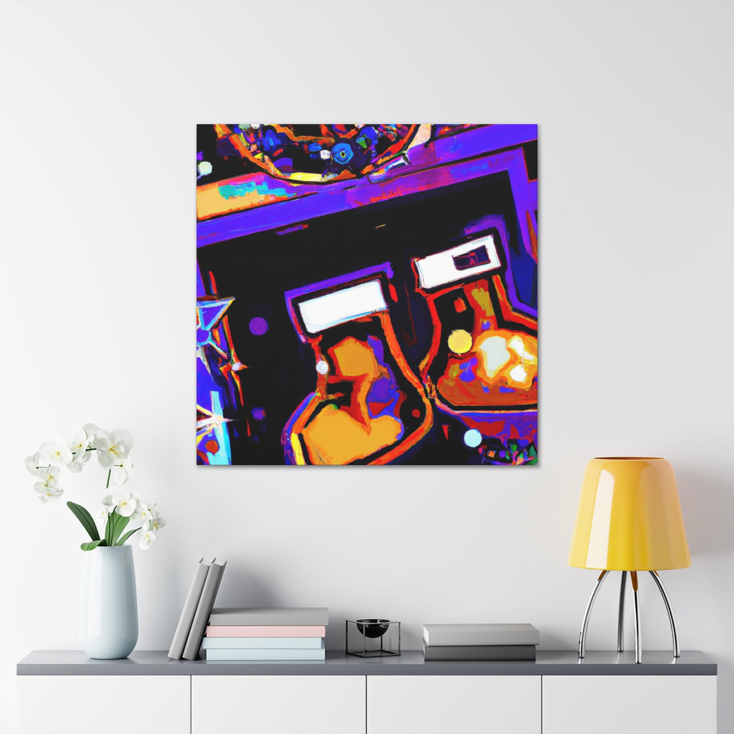 "Fiery Fireplace Flair" - Canvas