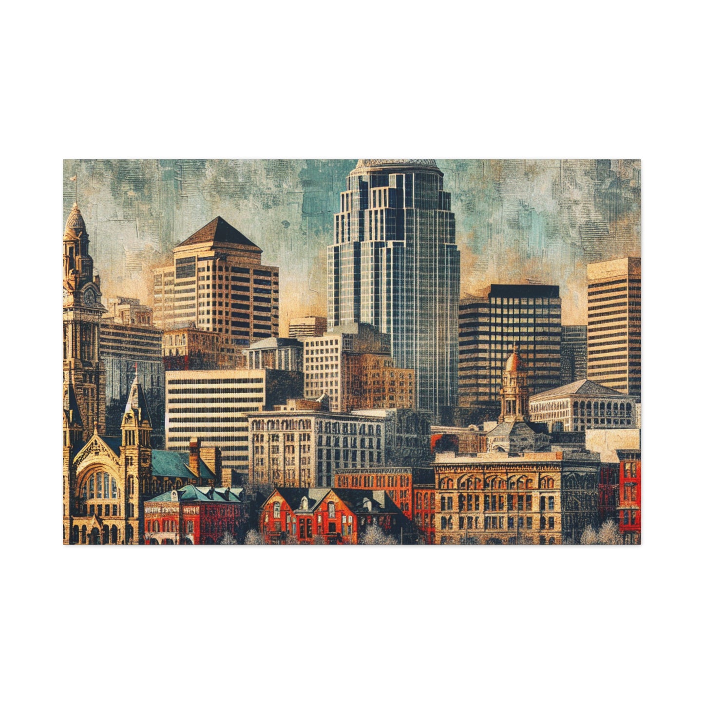 Cincy: Vibrant Urban Mosaic - Canvas