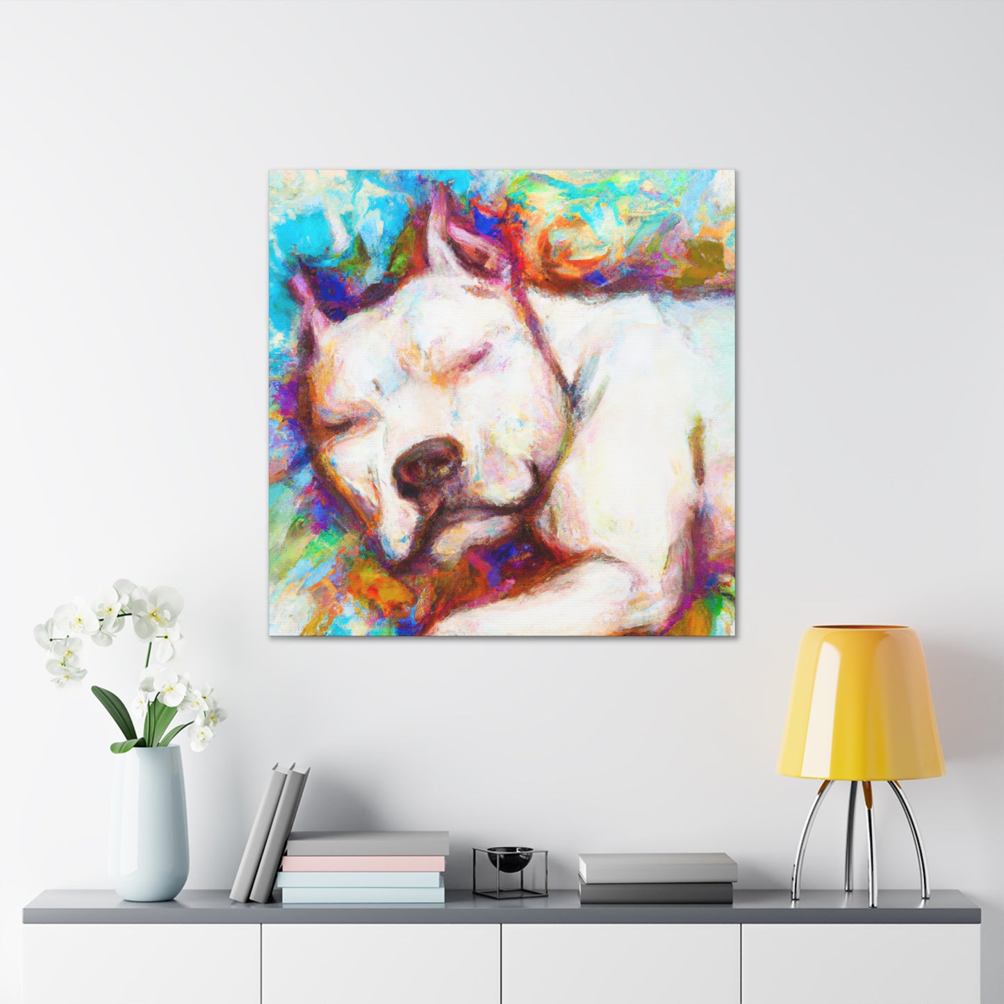 Pitbull in Impressionism - Canvas