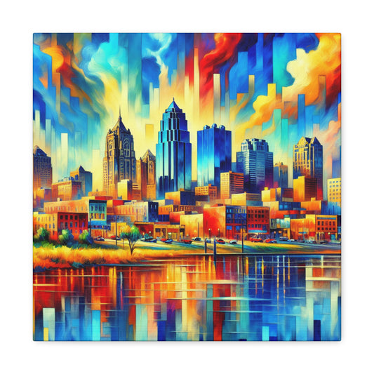 "Cityscape Symphony: Kansas" - Canvas