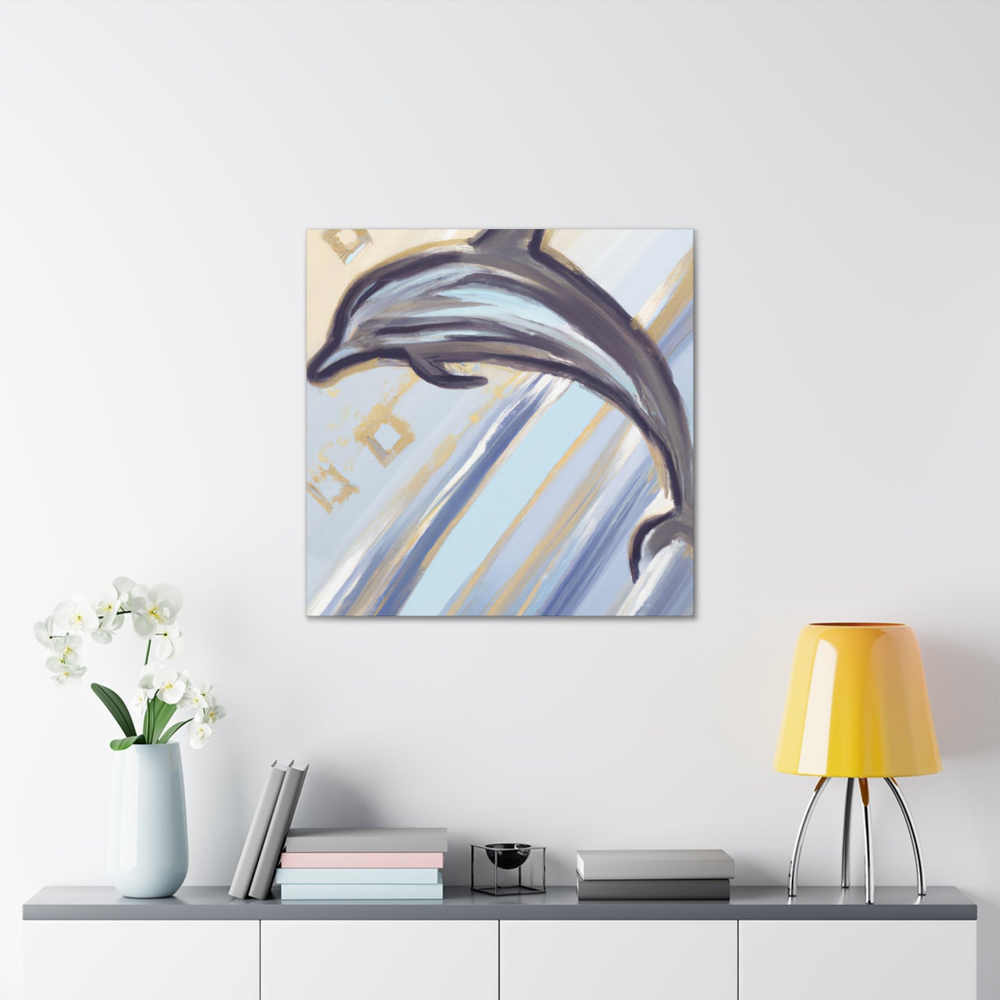 "Dancing Dolphin Delight" - Canvas