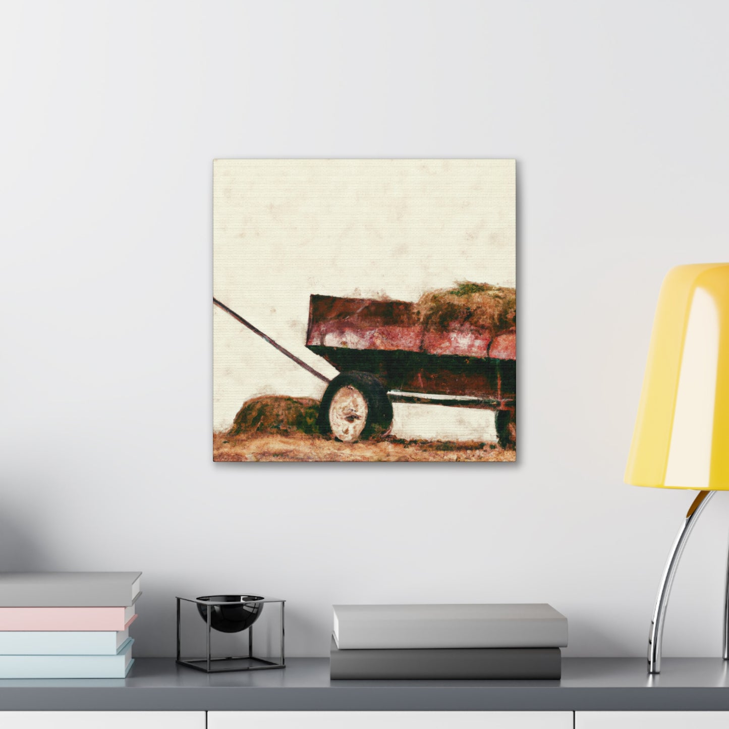 "Hay-Filled Countryside Wagon" - Canvas