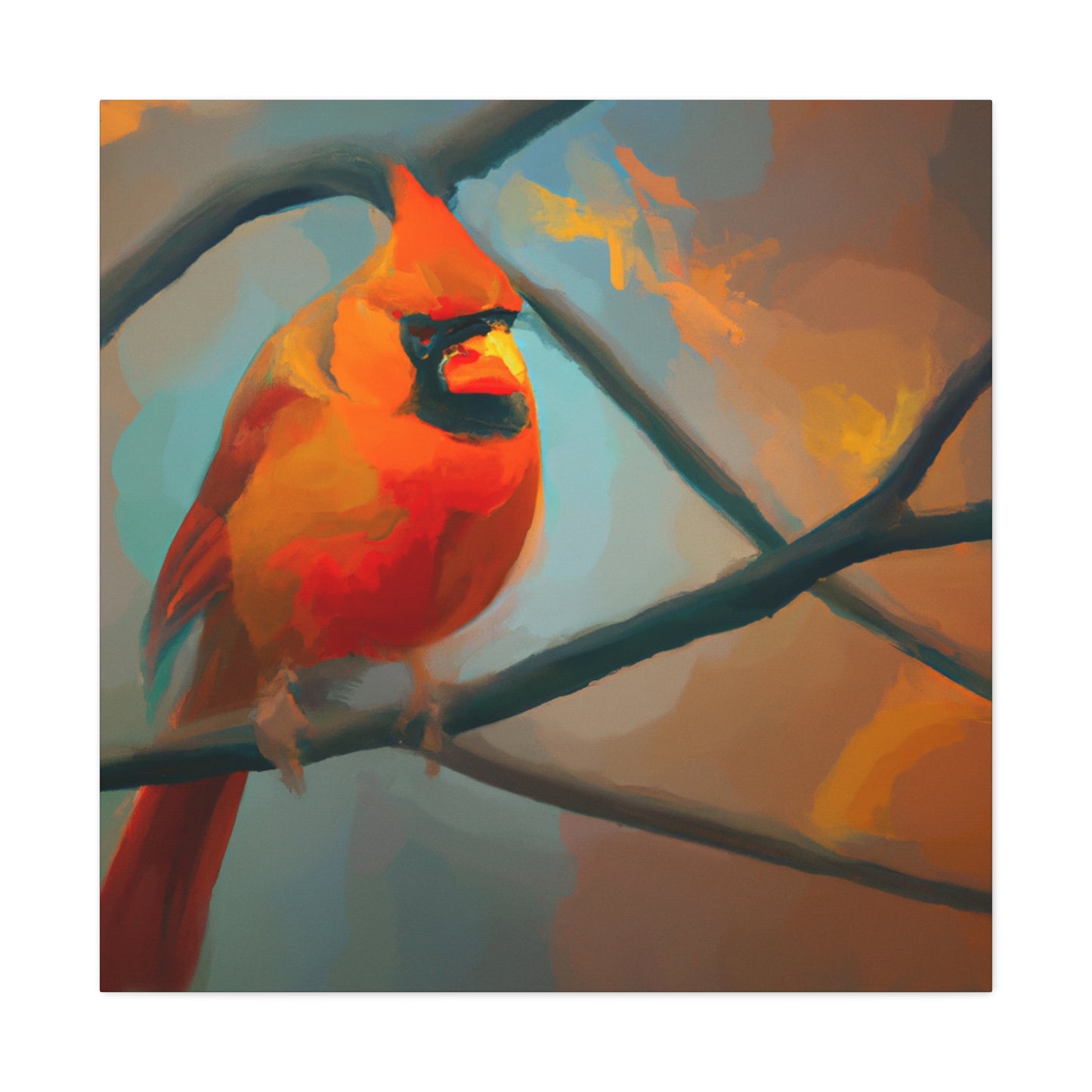 "Cardinal in Snowfall" - Canvas