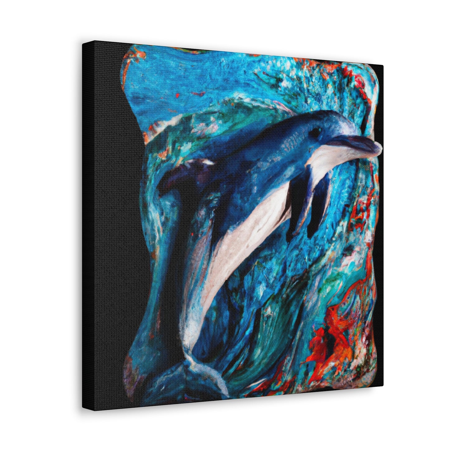 Dolphins in Harmony. - Canvas