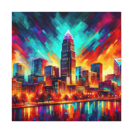 "Urban Serenade: Golden Echo" - Canvas