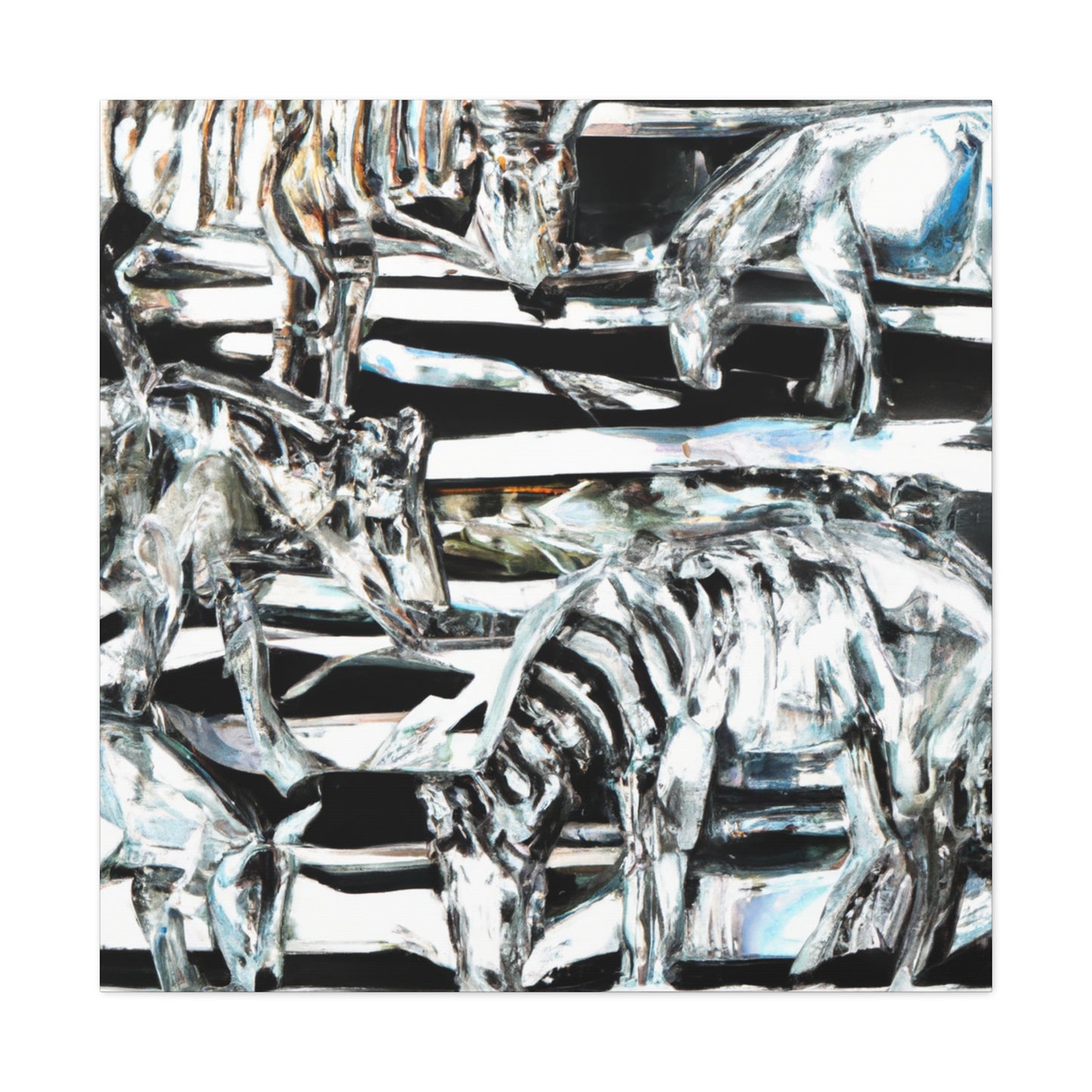 "Zebra's Striped Reflection" - Canvas