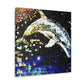 Dolphins in Pointillism - Canvas