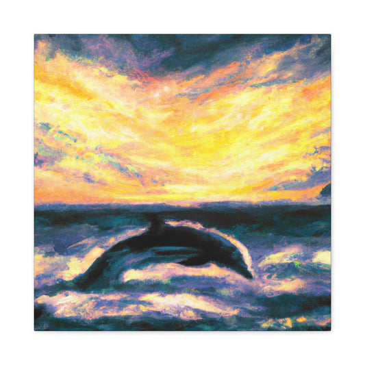 Dolphins in Expressionism - Canvas