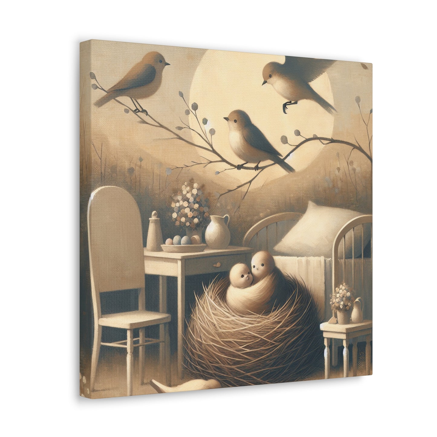 "Feathers' Whimsical Abode" - Canvas