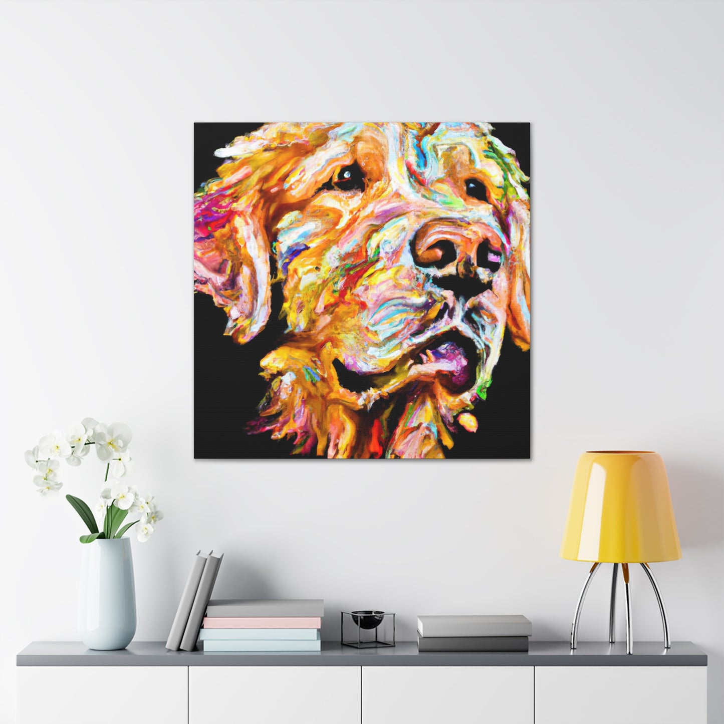 Golden Retriever Glow - Canvas