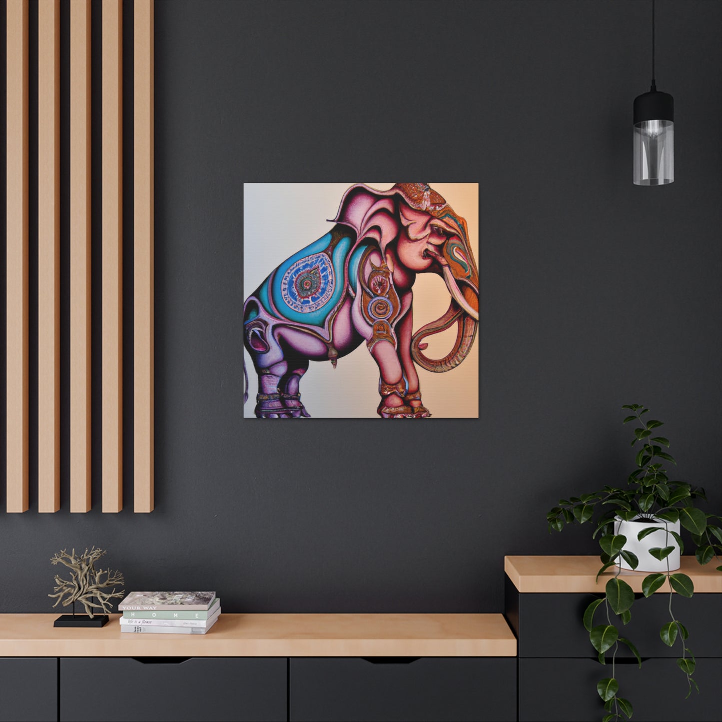 "Elephant in Moonlight Dreaming" - Canvas