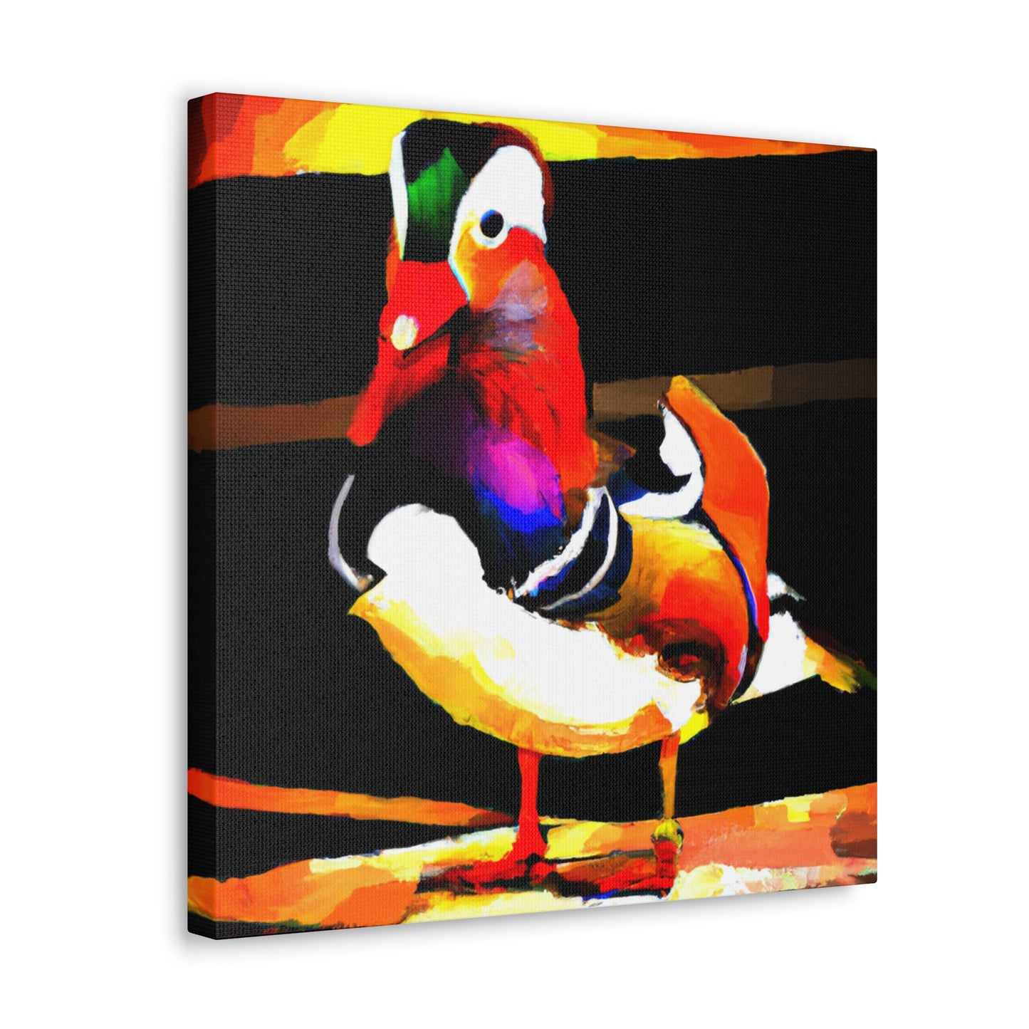 "Mandarin Duck Mural Majesty" - Canvas