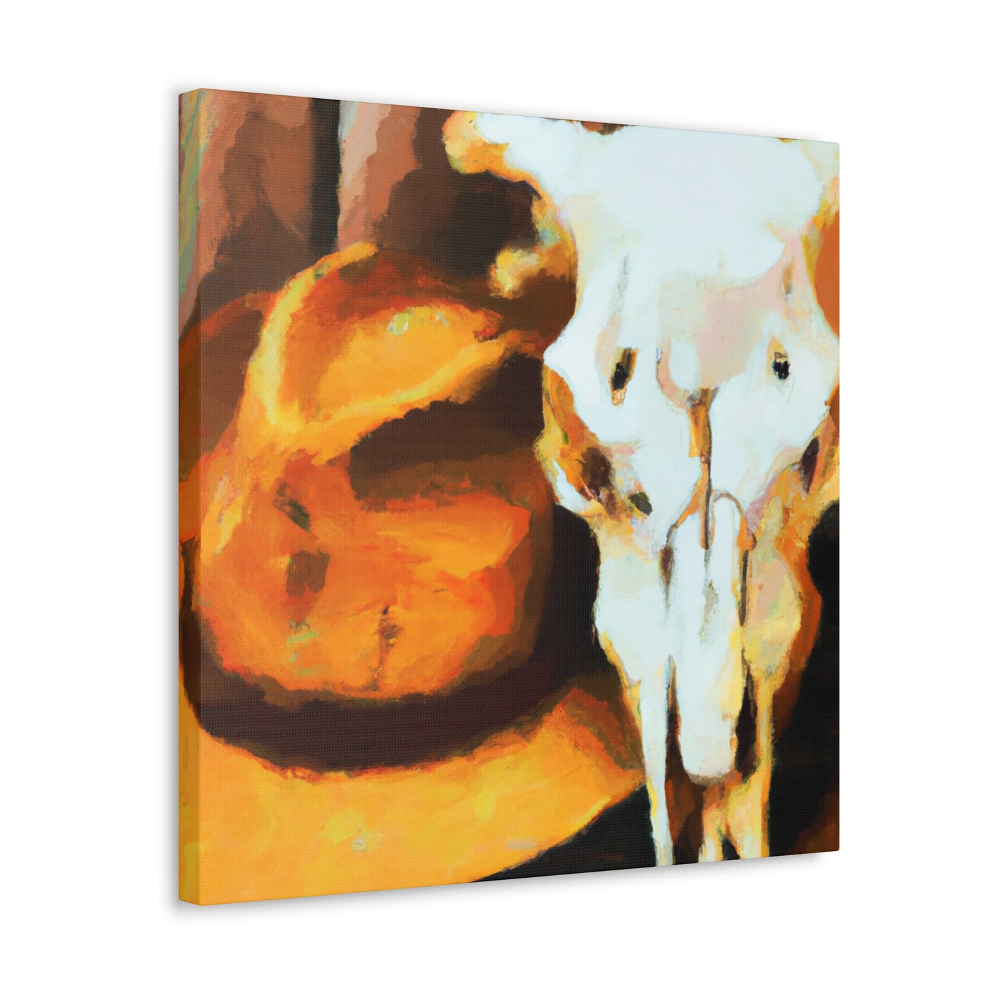 "Cow Skull Impressionism" - Canvas